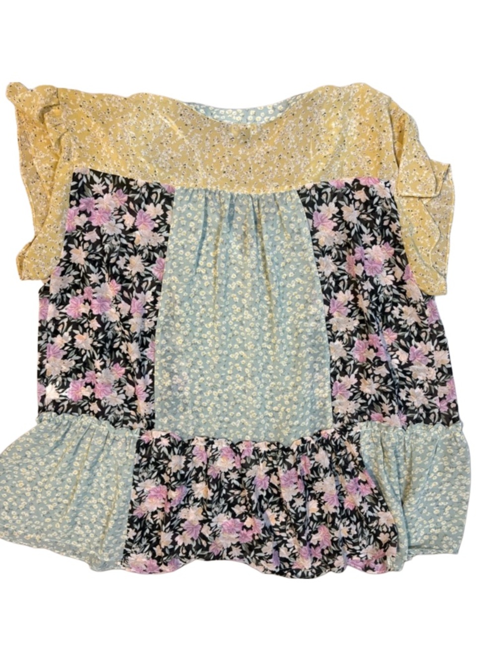 GIGIO Large Patchwork Flowy Blouse - Picture 2 of 4